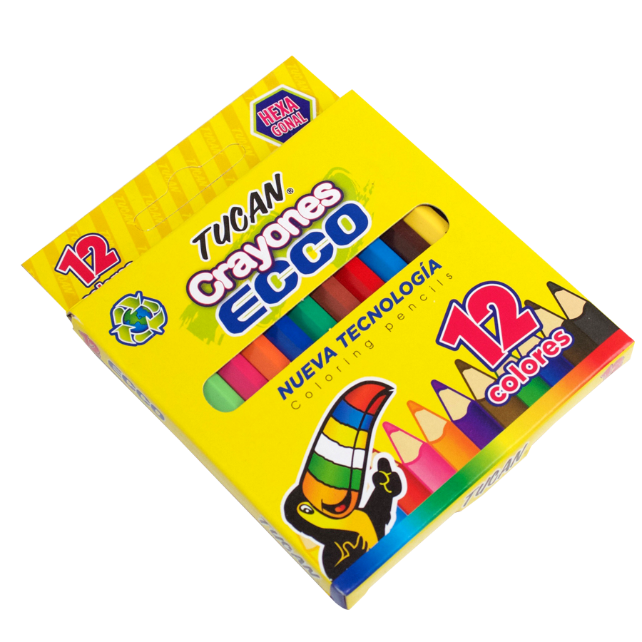 Crayones Tucan Ecco Cortos 12 col.