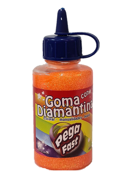 GOMA CON DIAMANTINA M/PEGA FAST NARANJA 